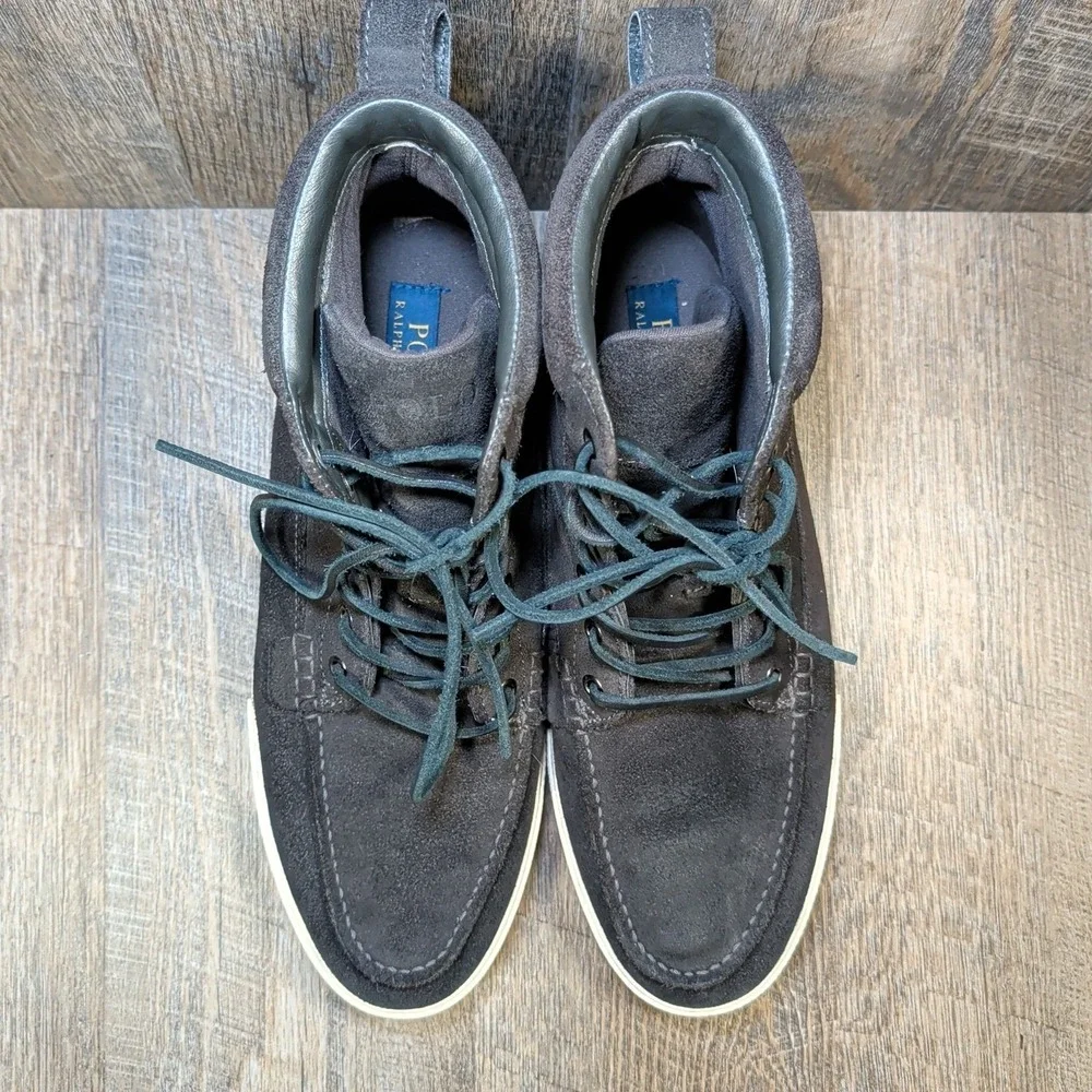 Ralph Lauren Polo Tavis Boots Black Leather Suede Sneakers Men's Size 11.5 D